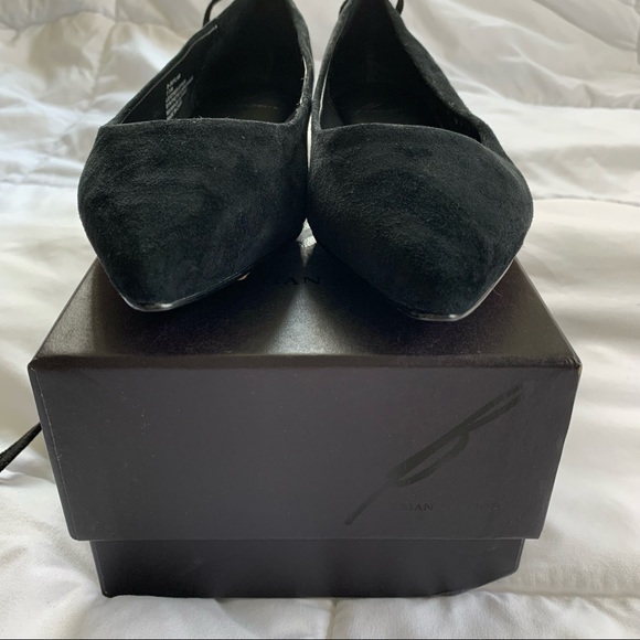 B Brian Atwood Skylar Lace Up Black Suede Flats - Picture 12 of 16